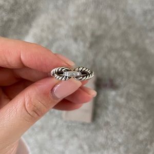 David Yurman Cable loop ring with diamonds
